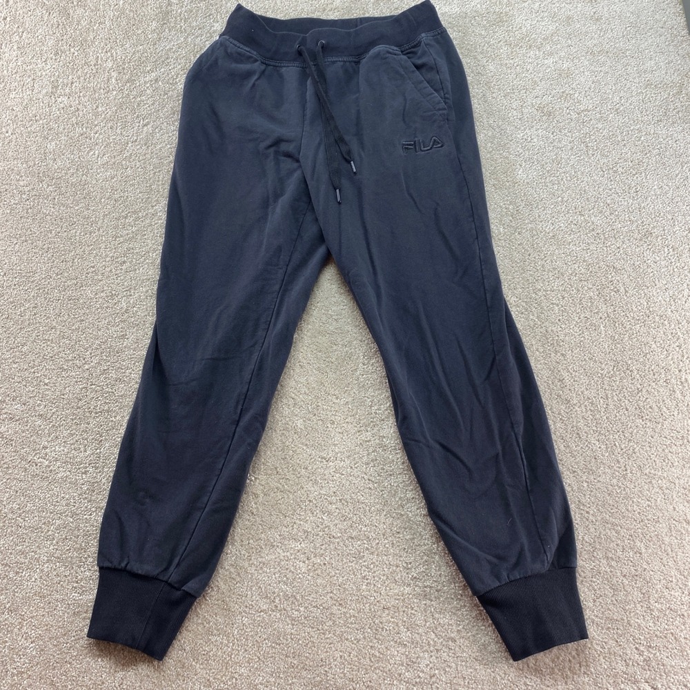 FILA Sweatpants Men‎ Size Small Black Jogger Athletic Lounge Casual Drawstring